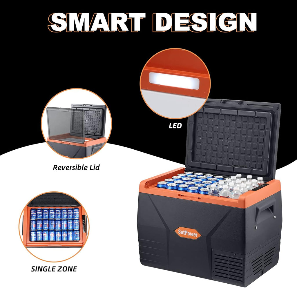 Portable Fridge Freezer, 12-volt Compressor Cooler, Single Zone Y125