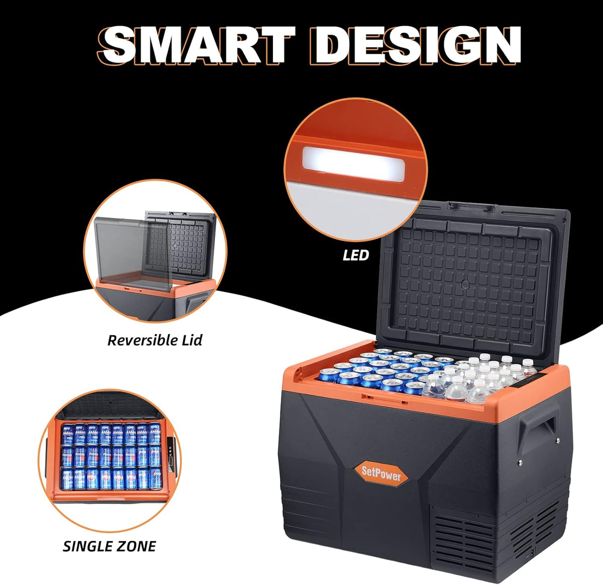 Portable Fridge Freezer, 12-volt Compressor Cooler, Single Zone Y125