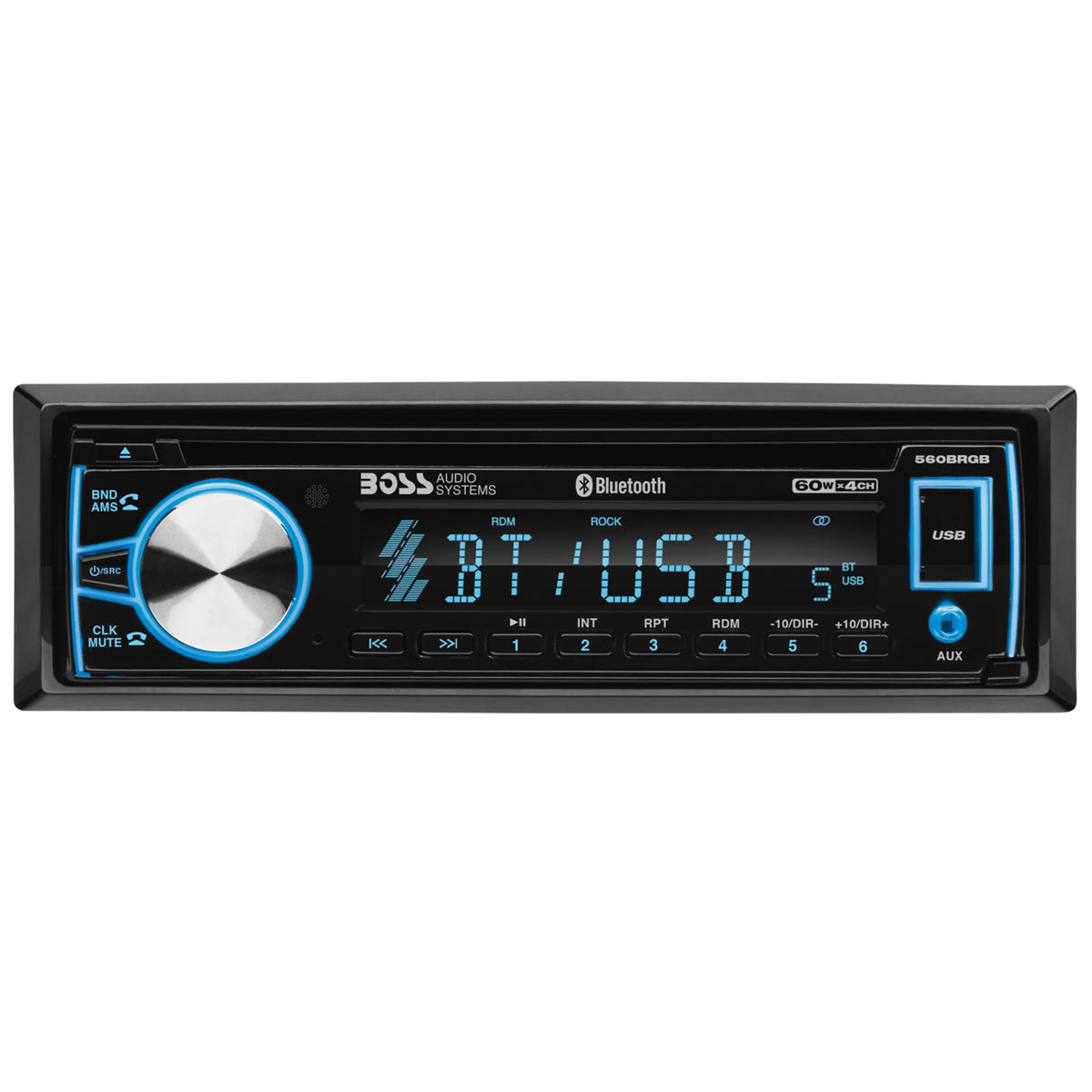 Car Stereo, Bluetooth, CD, USB, Multi Color O9573