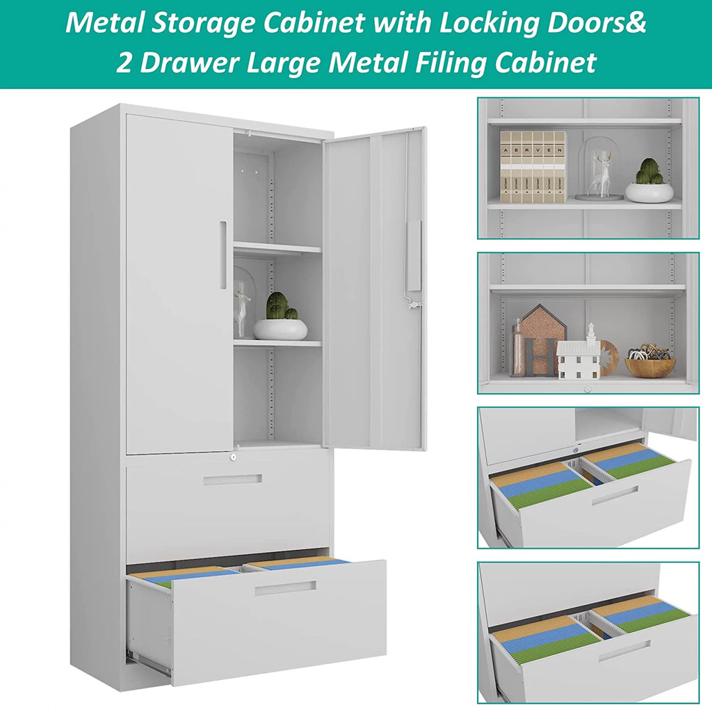 Metal Storage Cabinet with 2 Drawers D79578