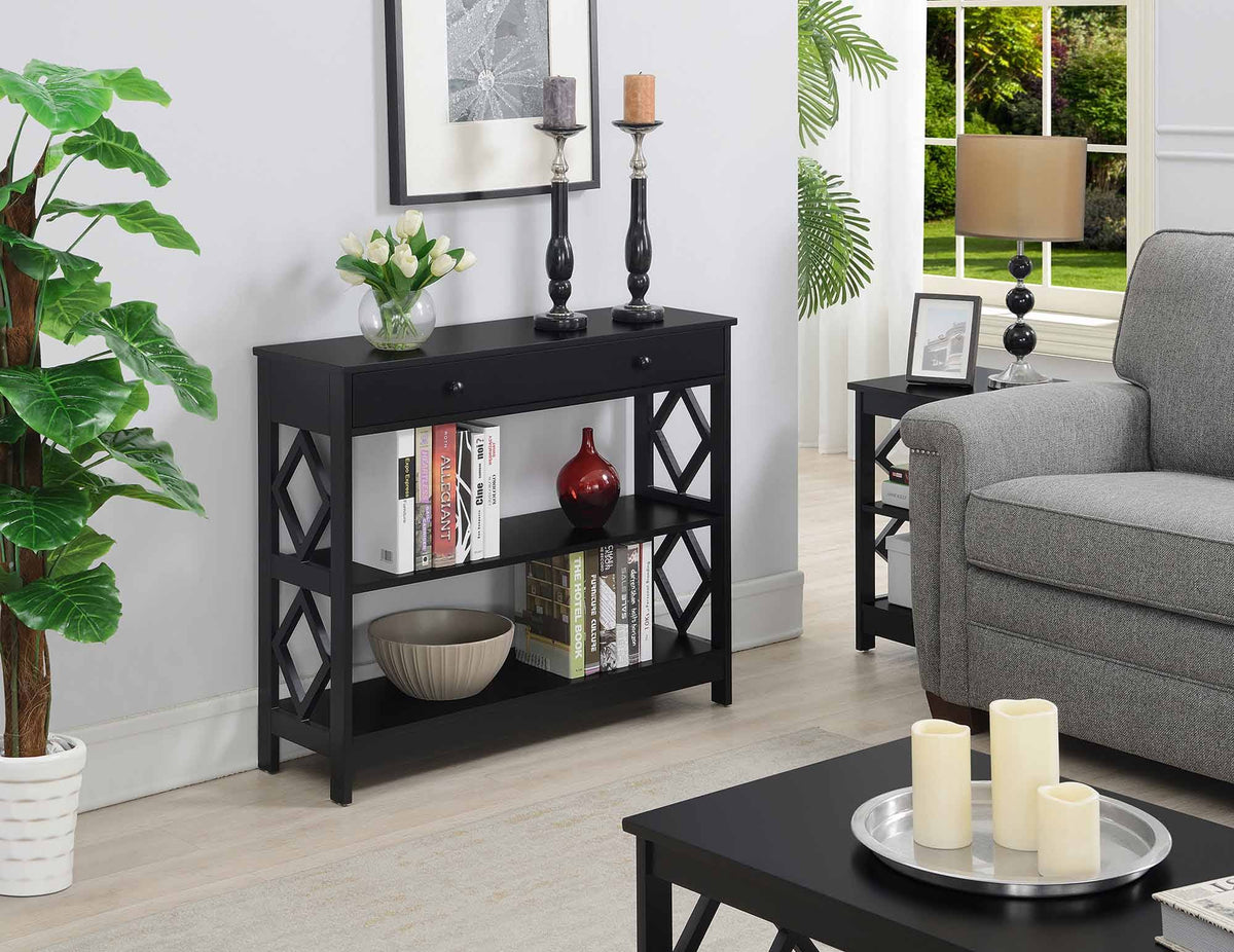 Black 1 Drawer Console Table P9388