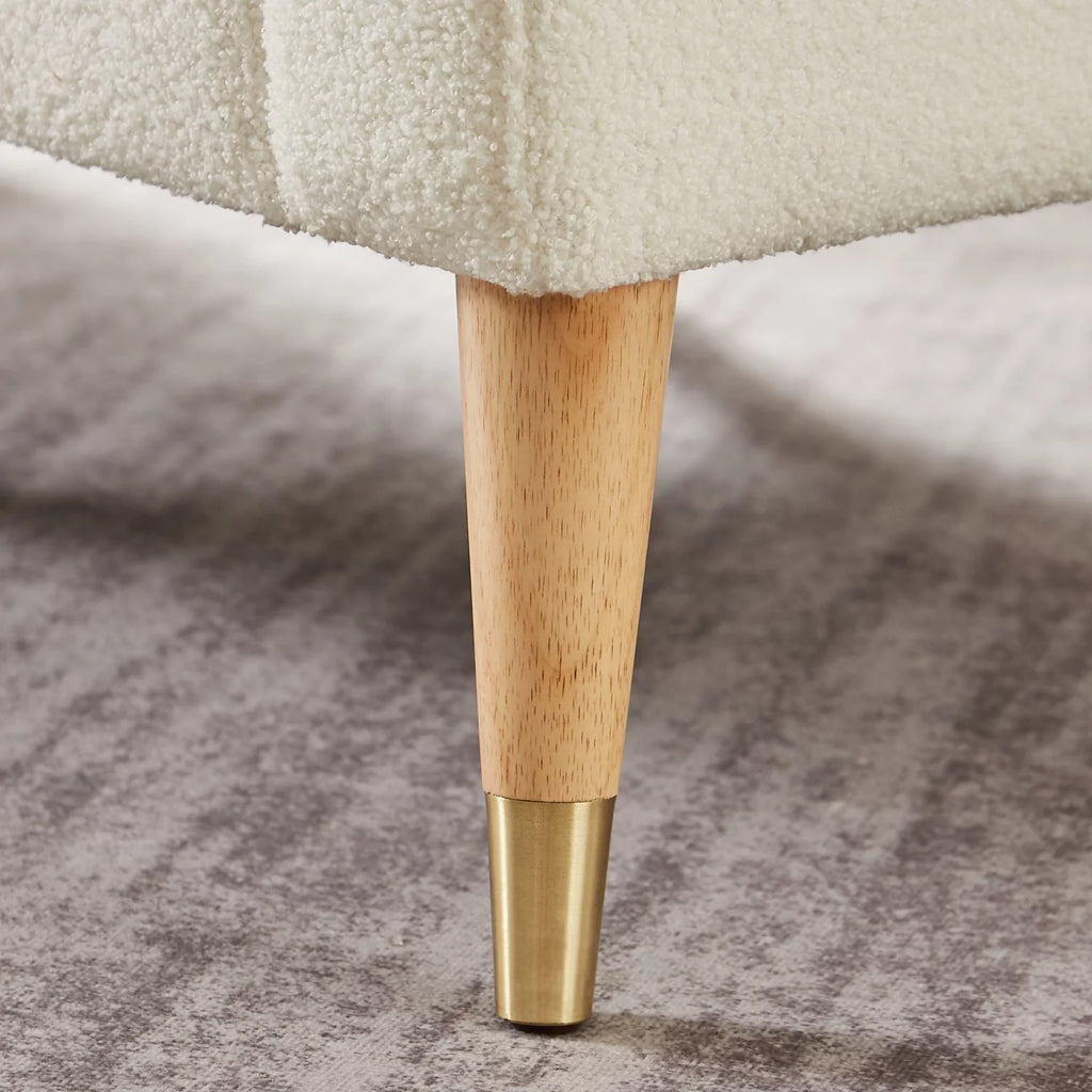 White Upholstered Accent Chair with Metal Legs A48924