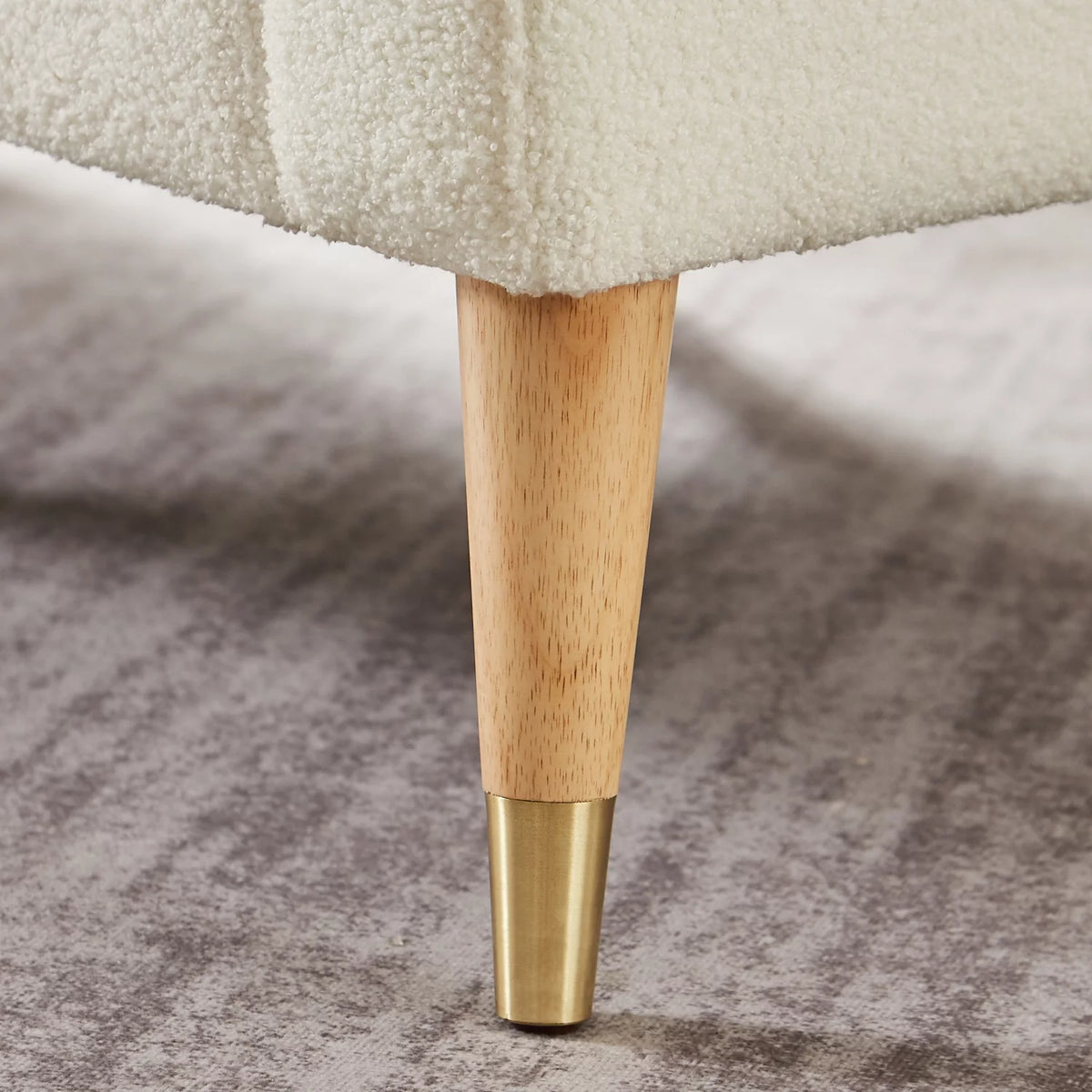 White Upholstered Accent Chair with Metal Legs A48924