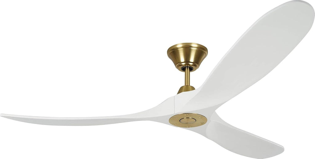 Matte White Outdoor Ceiling Fan with Remote Control, 3 Balsa Wood Blades N984291