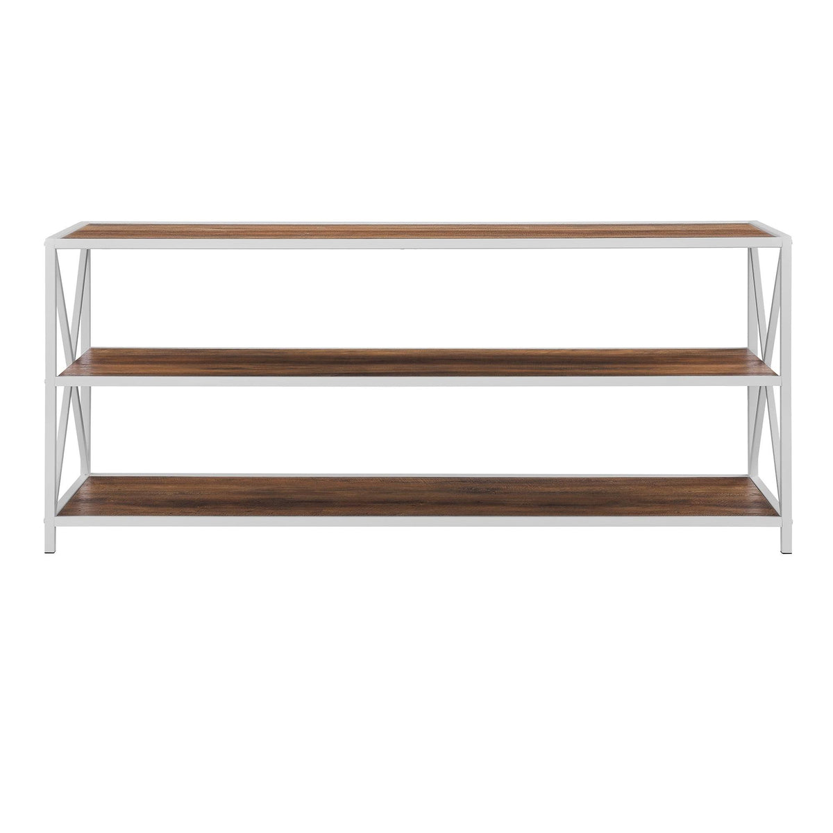 Dark Walnut / Black Metal X-Frame Bookshelf S783239