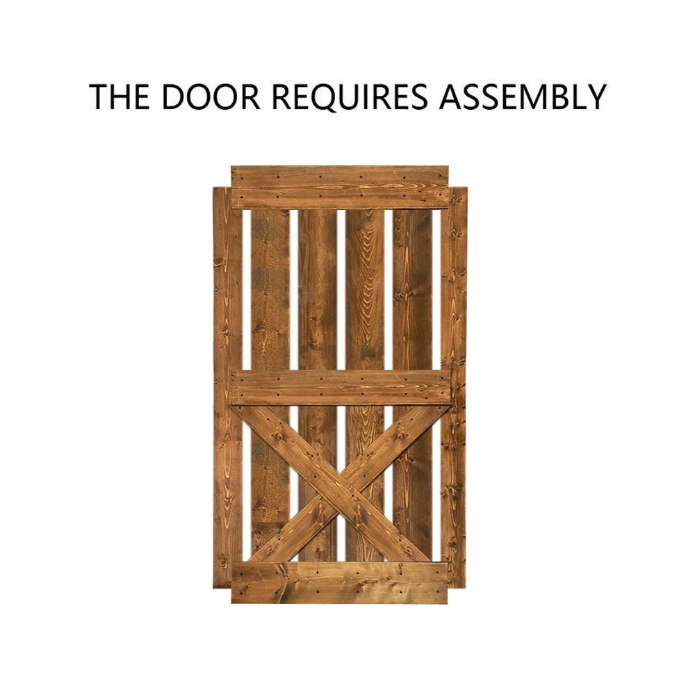 Solid Knotty Pine Wood Interior Sliding Barn Door Slab D329599