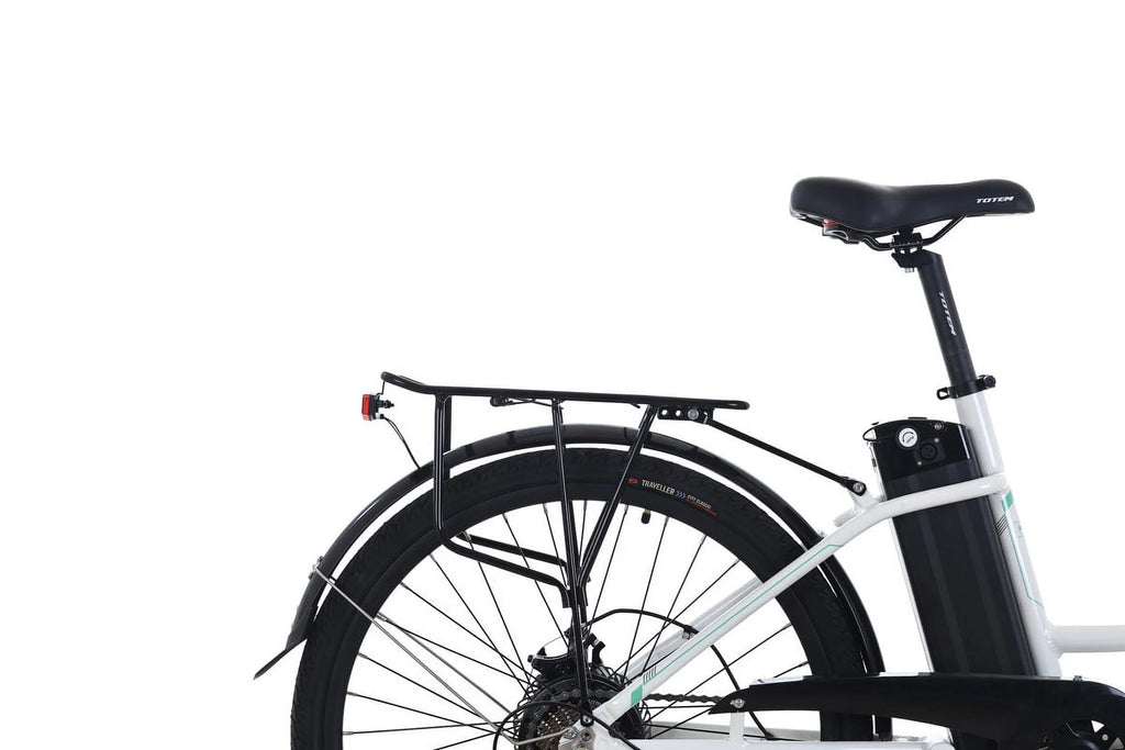 White 26” 350W Electric Bike with Removable Battery B481