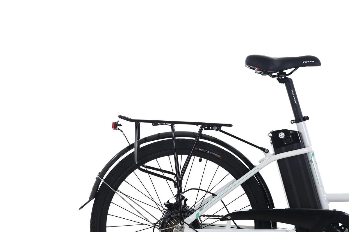 White 26” 350W Electric Bike with Removable Battery B481
