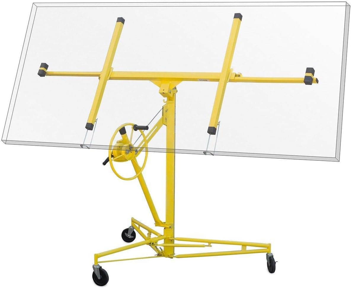 16 ft Drywall Rolling Lift Panel Hoist Jack with Caster Wheel F42741