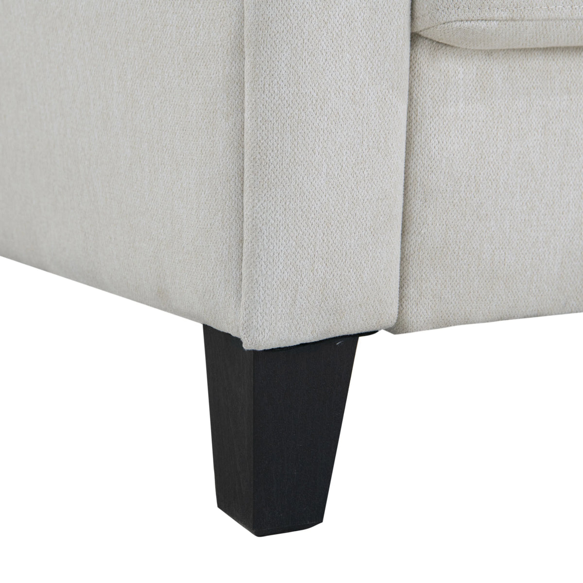 Oyster Fabric Sofa with Rolled Arms E400227