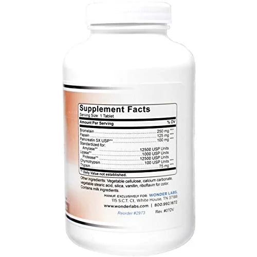 Proteolytic Enzymes 450 mg with Bromelain Papain Pancreatin Trypsin U874