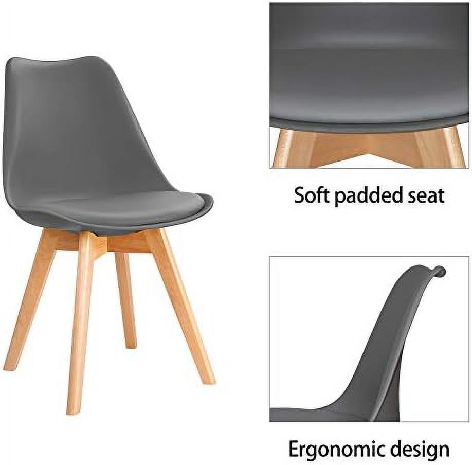 Upholstered Side Dining Chairs with Wood Leg and Soft Padded Cushion W723909