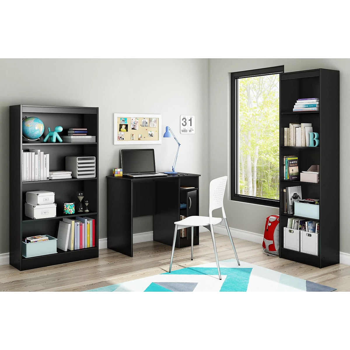 Contemporary Black Desk V4673