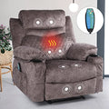Oversized Grey Fabric Recliner with Massage and Heat L887536