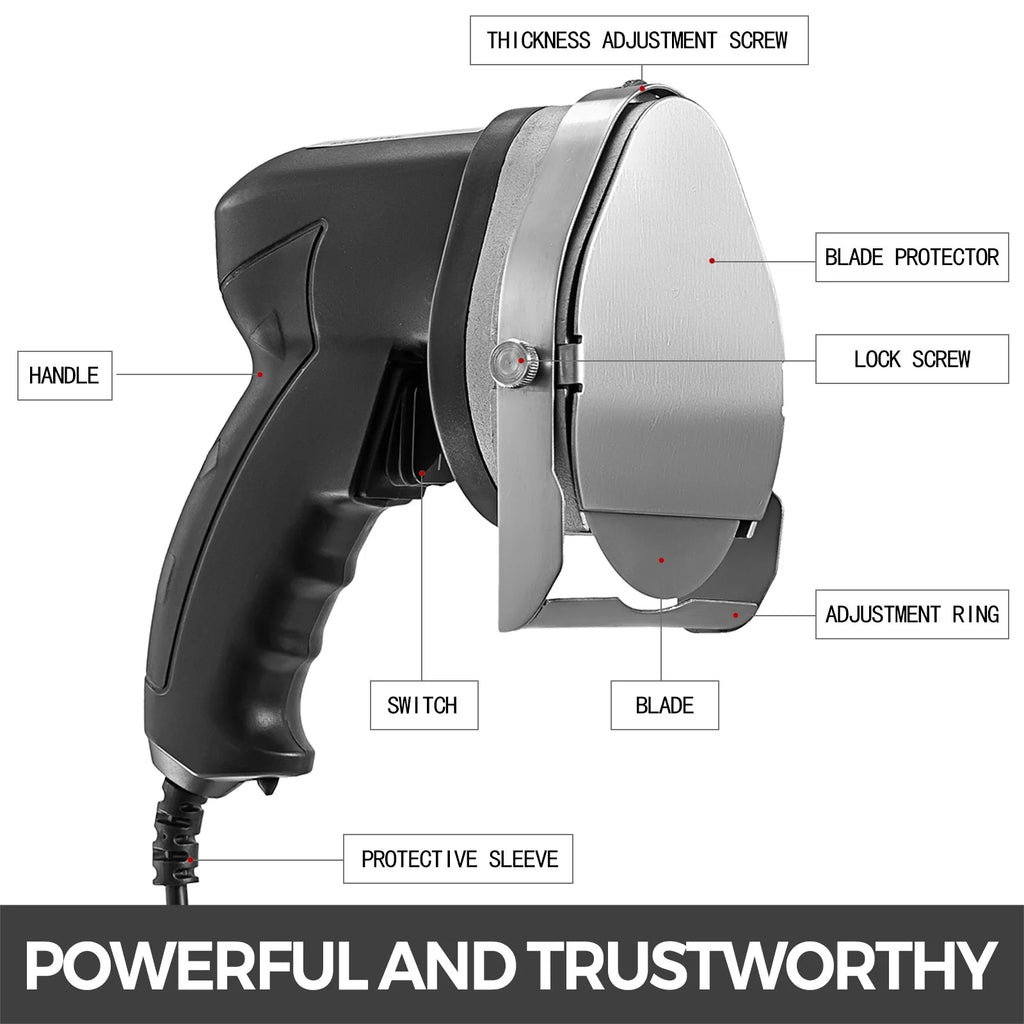 110V Electric Shawarma Knife 80W Stainless Steel 2800 RPM with 2 Blades H671