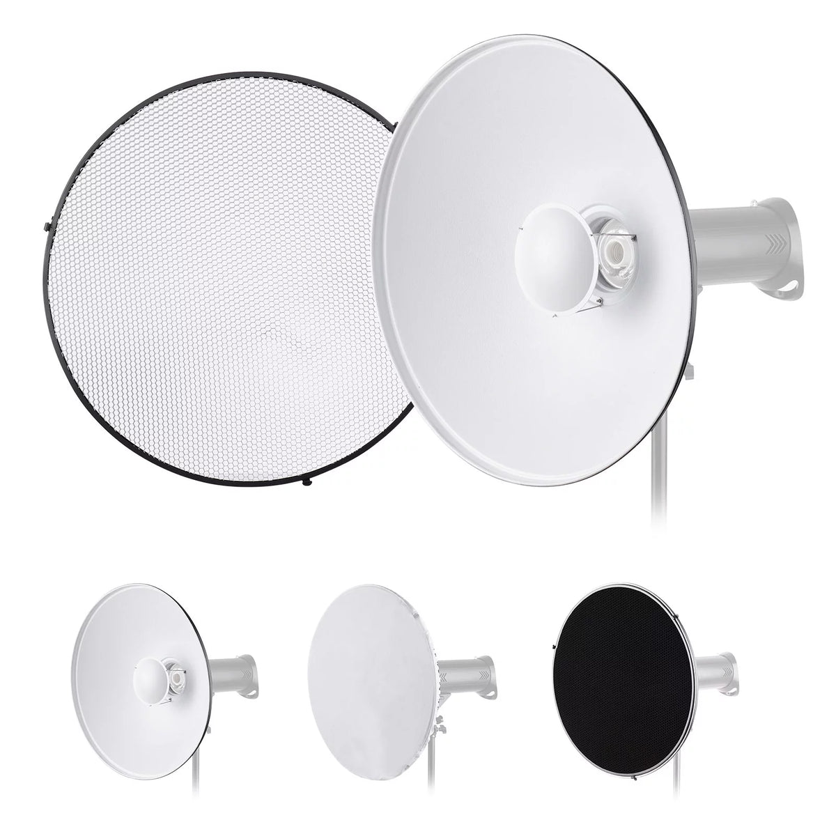 22 Inch Beauty Dish Reflector Diffuser with Honeycomb Soft Cloth W39058