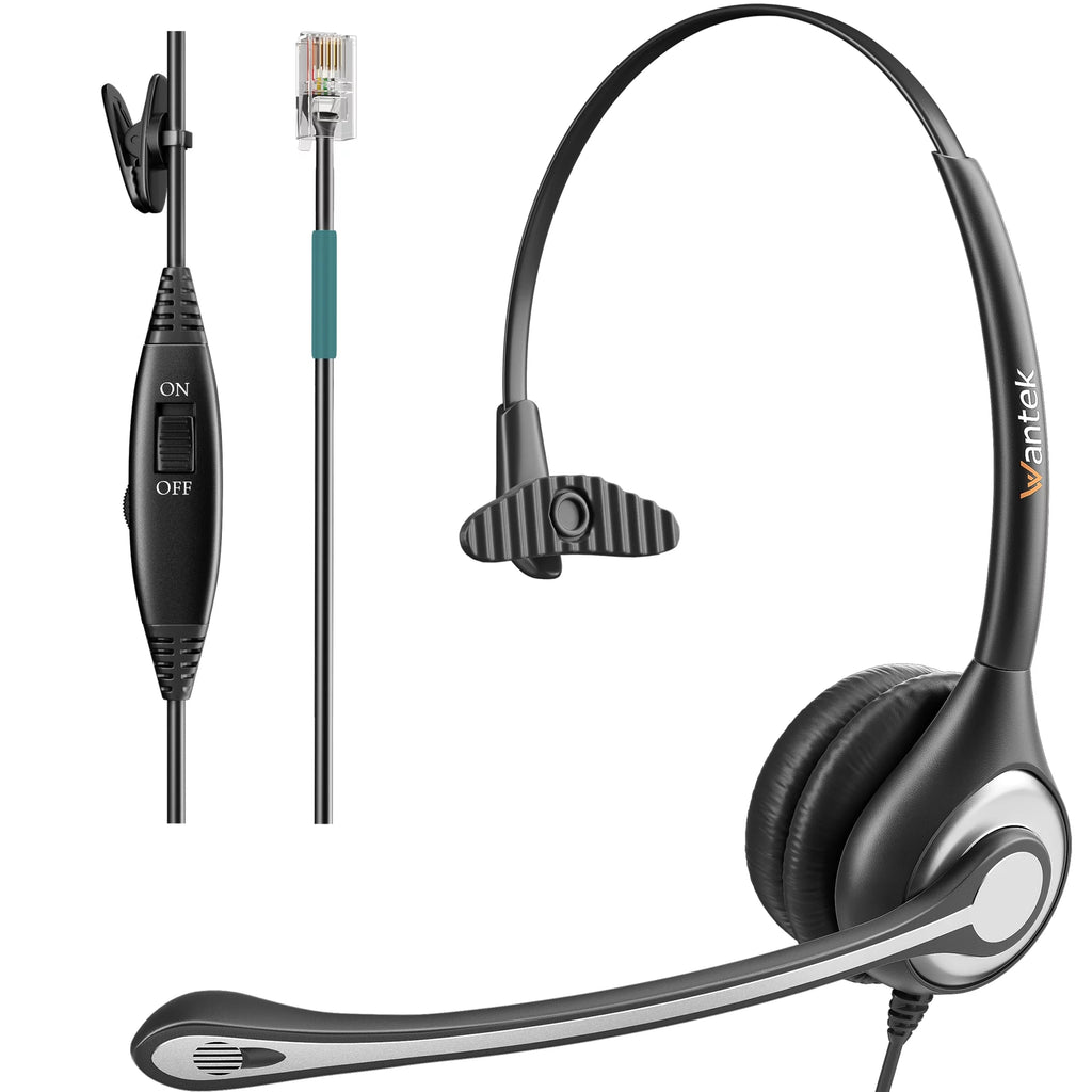 Corded Telephone Headset with Noise Canceling Mic J701801